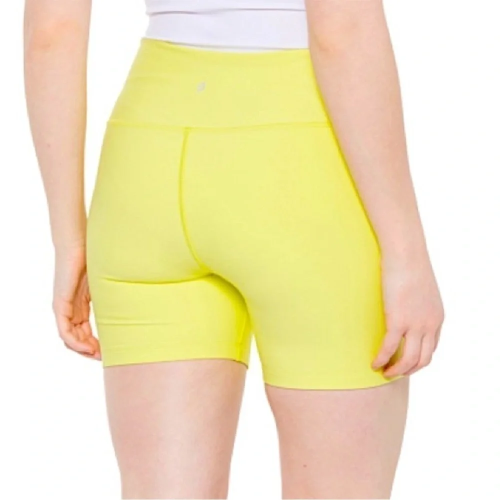 EUC PELOTON Cadent Bike Cycling Shorts 5” Yellow Stretch-Knit Performance Fabric
